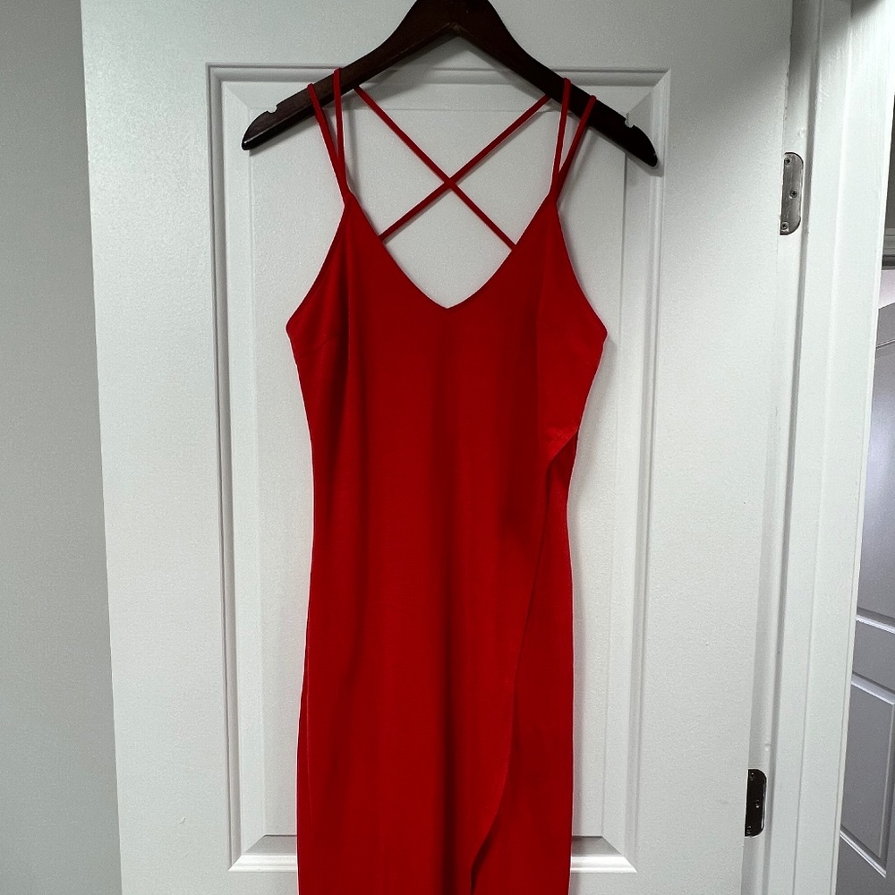 HYFVE burnt orange open back dress